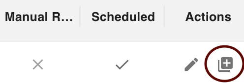 gPanel Policies action bar with the clone icon highlighted for duplicating an existing policy configuration.