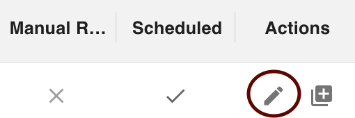 gPanel Policies action bar with the pencil icon highlighted for editing existing management policies.