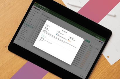 A tablet showing the gPanel platform 