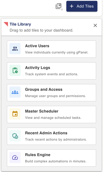 gPanel Command Dashboard Screenshot 5