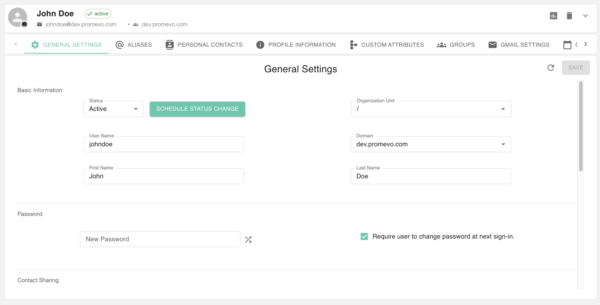 Gpanel How to Manage a User's General Settings in gPanel