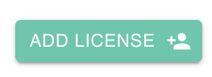 The image displays a button with the text 'ADD LICENSE' on a light green background, accompanied by a plus sign and a user icon, suggesting a feature to add a license for a user account.