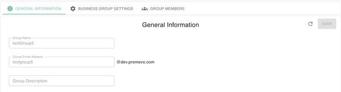 Screenshot showing general group information in gPanel