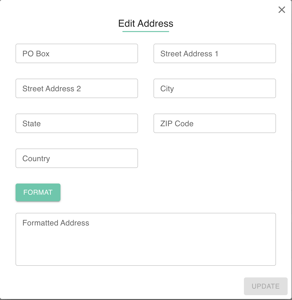 Screenshot showing how to edit a user's address in gPanel