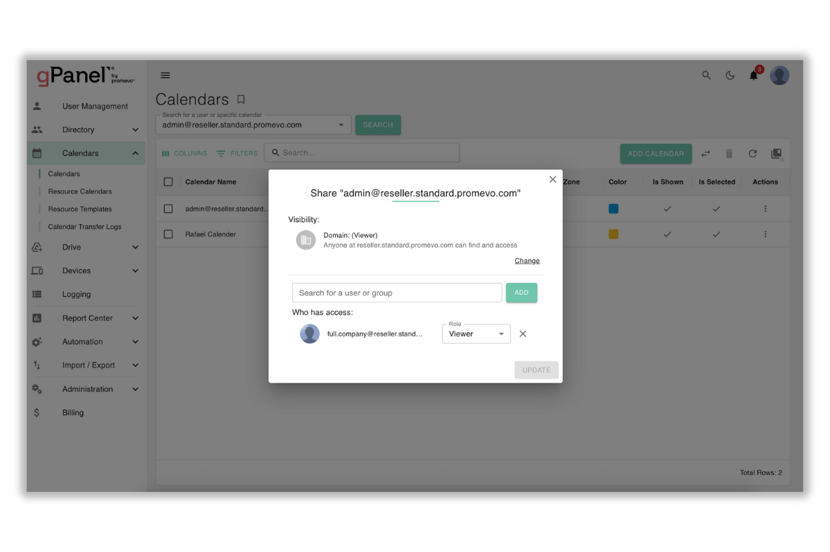Gpanel Calendar Management for Google Workspace | gPanel by Promevo