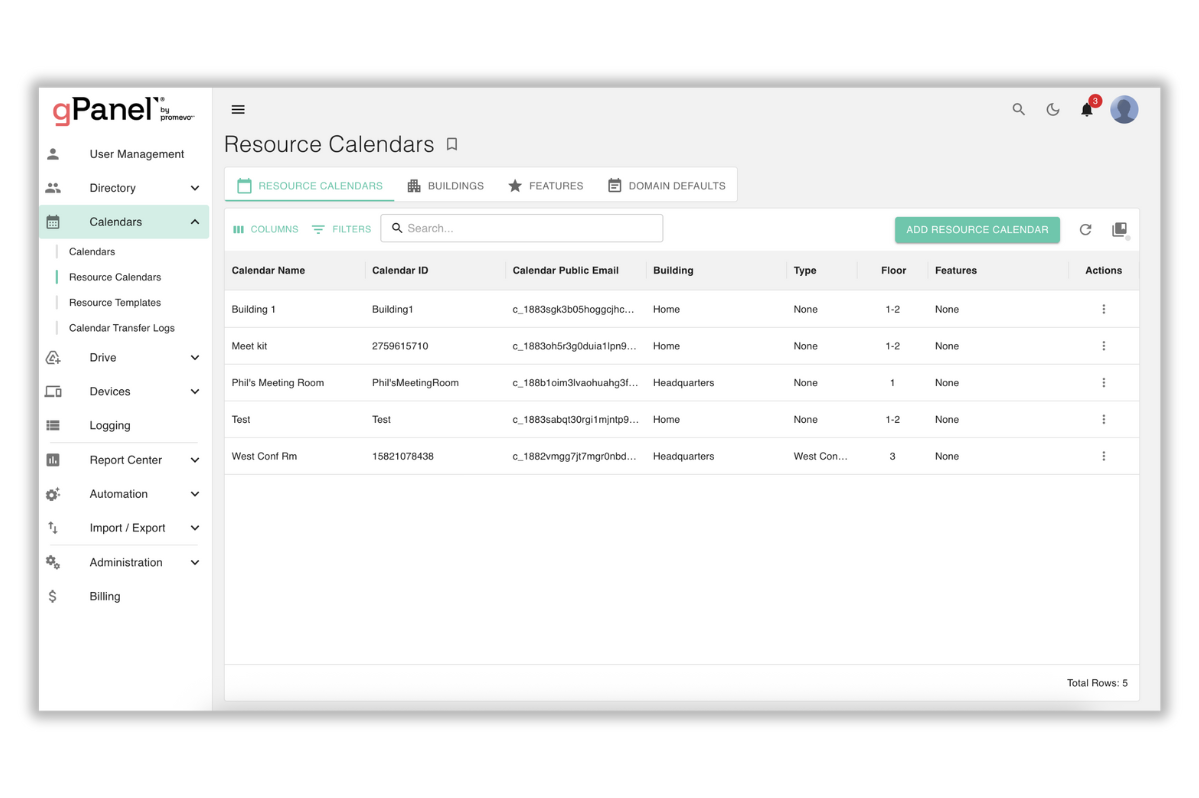 Gpanel Calendar Management for Google Workspace | gPanel by Promevo