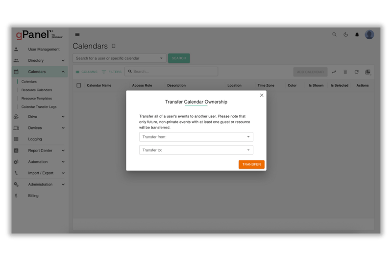 gPanel Calendar Management 4