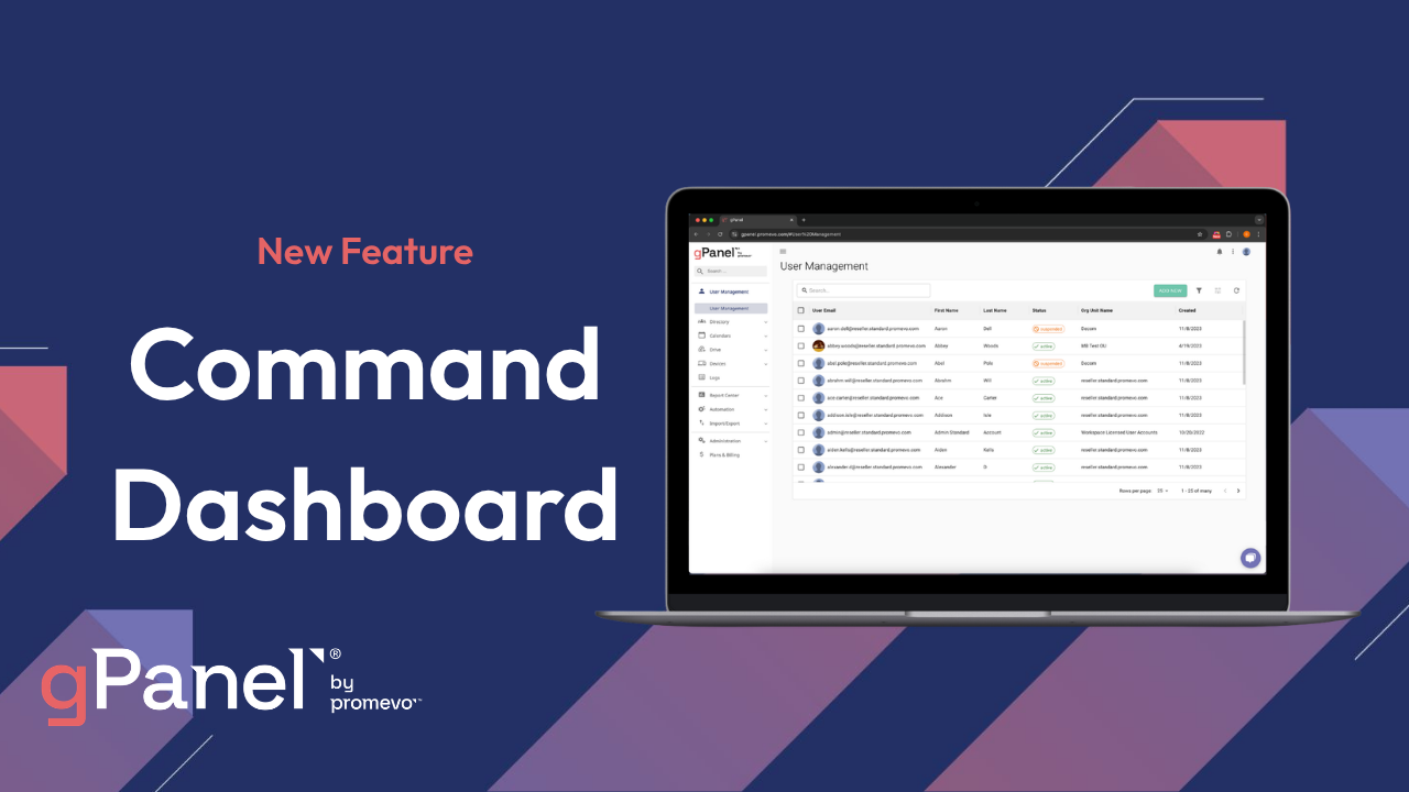 gPanel Command Dashboard Release Note Image