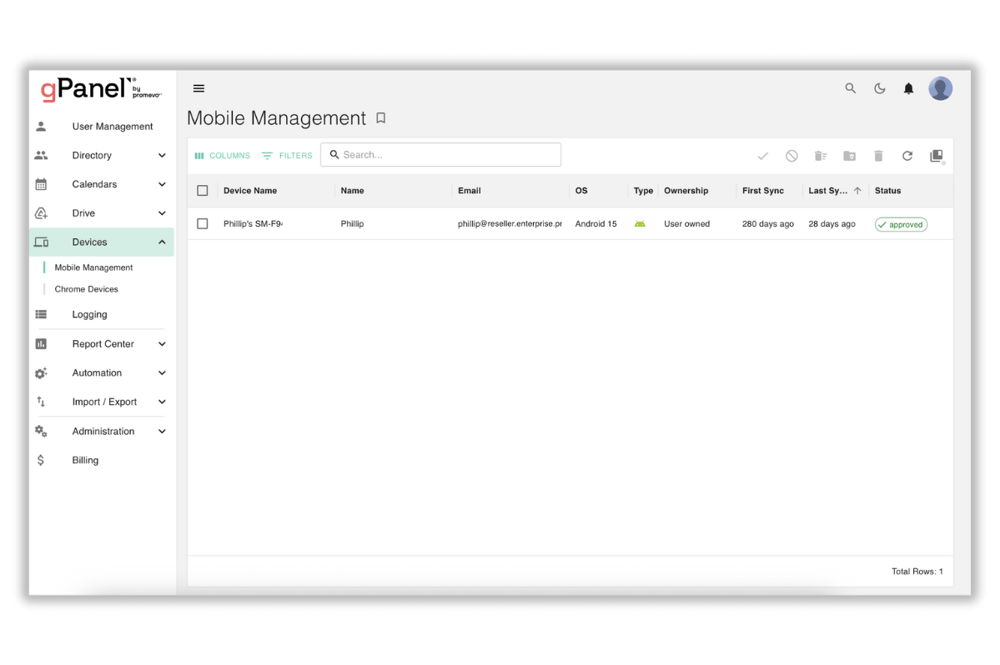 gPanel Device Management 2