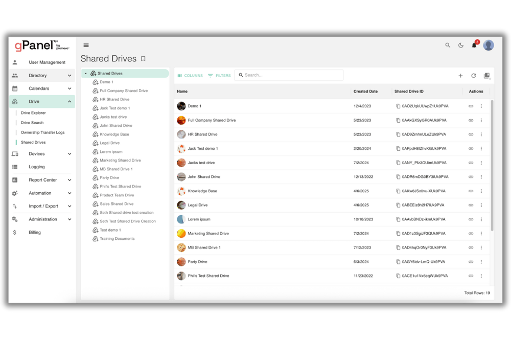 gPanel Drive Management 2