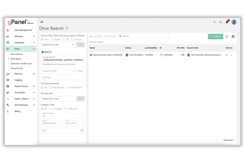 gPanel Drive Management 4
