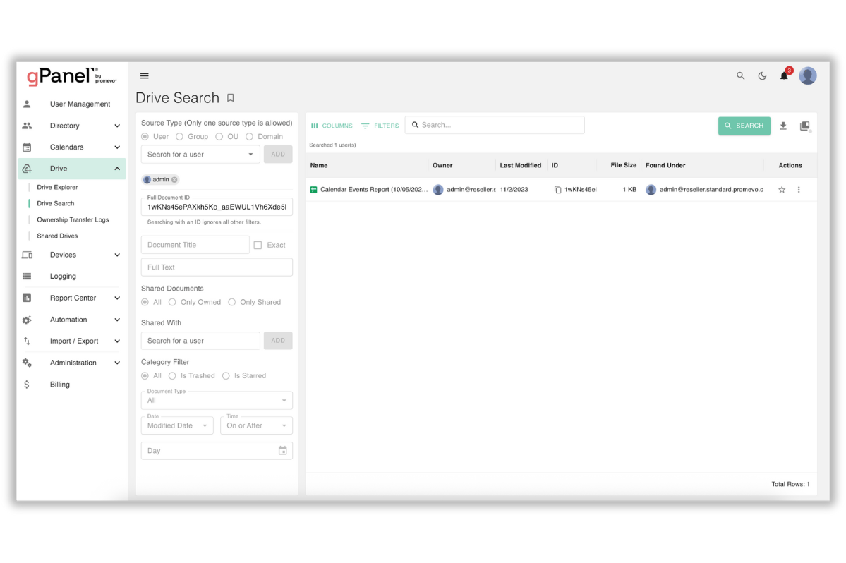 Gpanel Drive Management for Google Workspace | gPanel by Promevo
