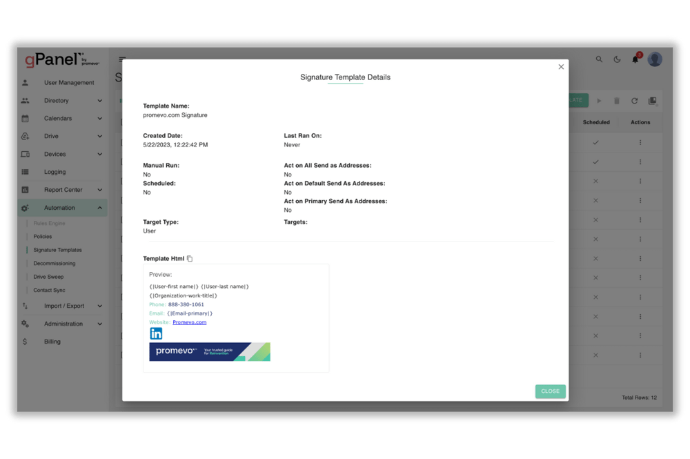 gPanel Gmail Management 2