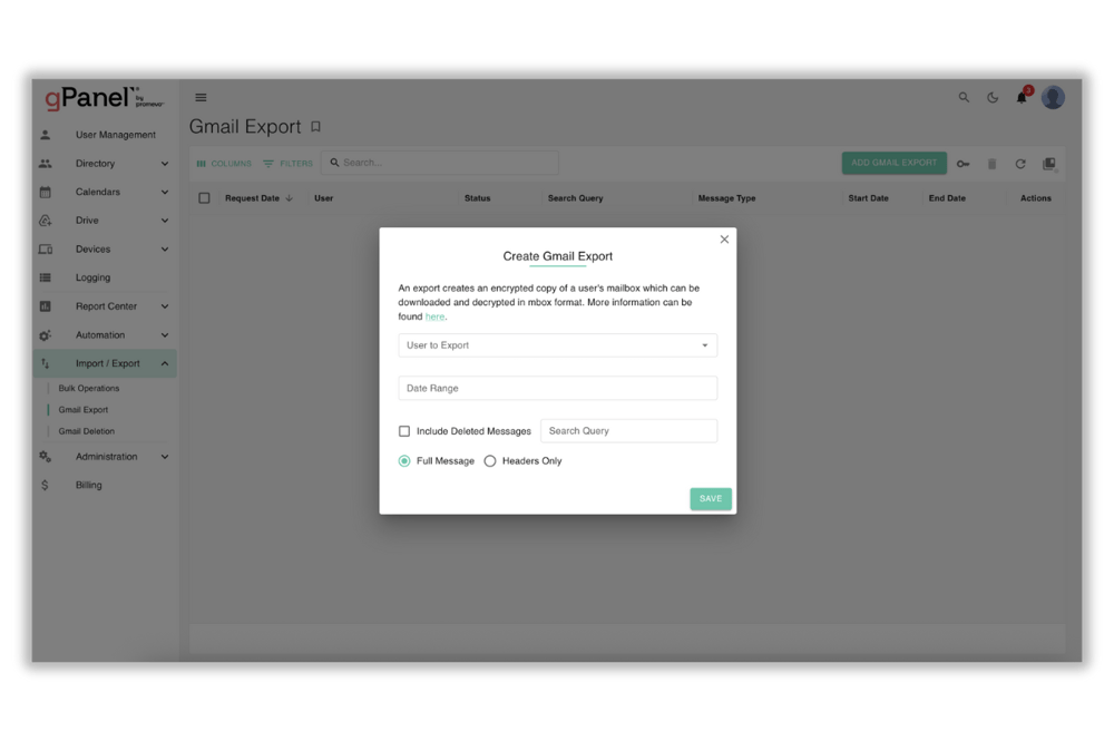 gPanel Gmail Management 3