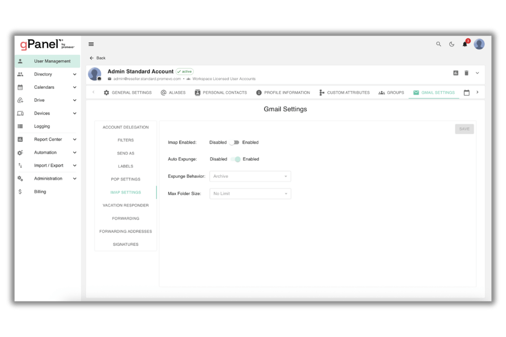 gPanel Gmail Management 8