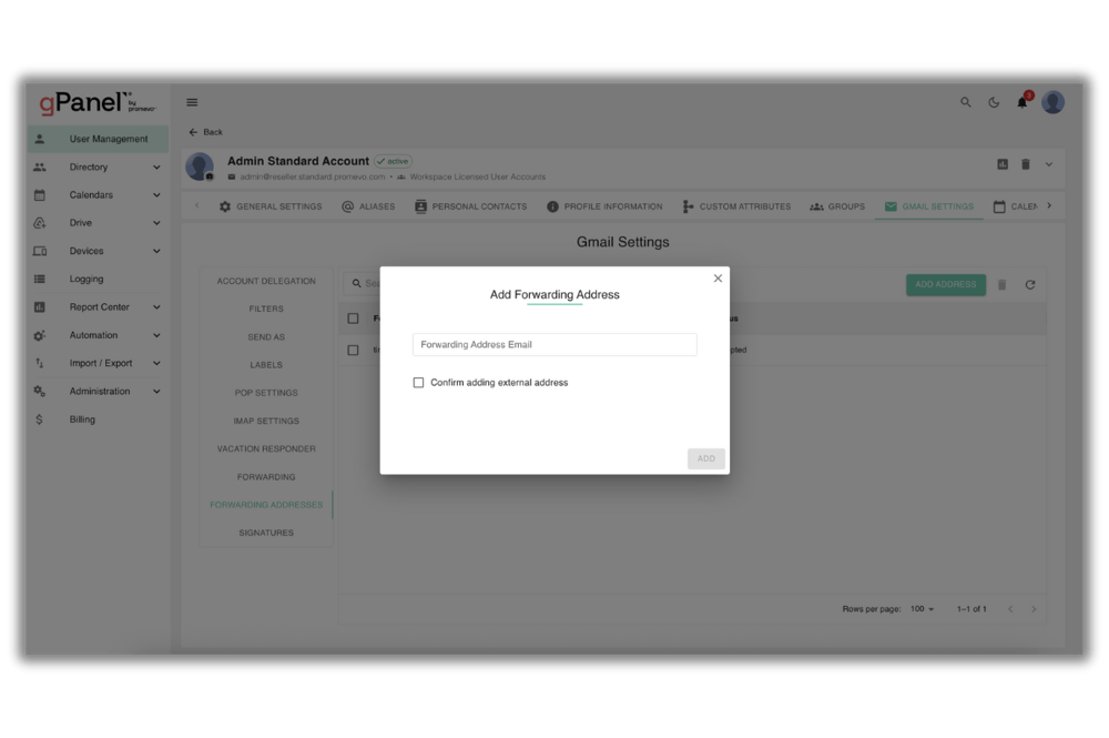 gPanel Gmail Management 9