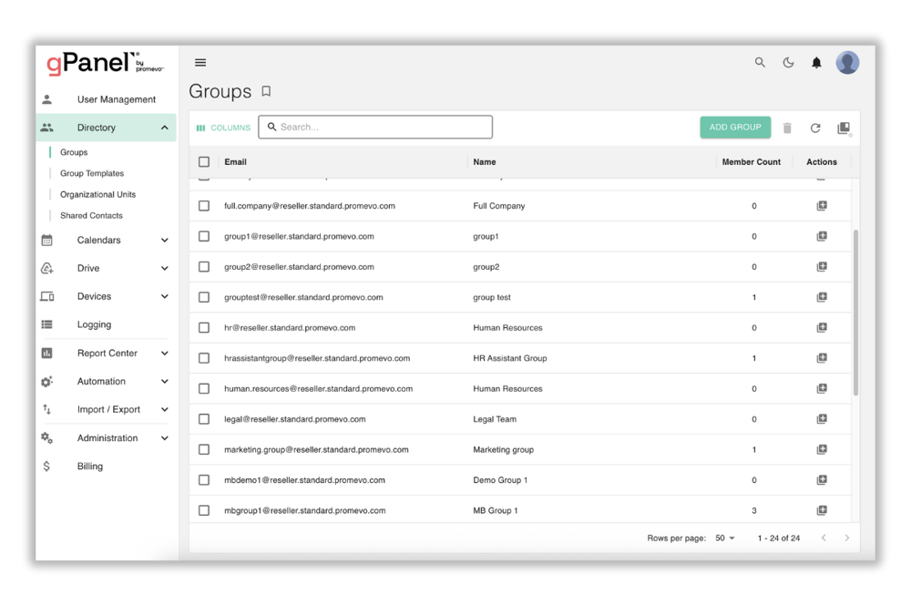 gPanel Group Management 1