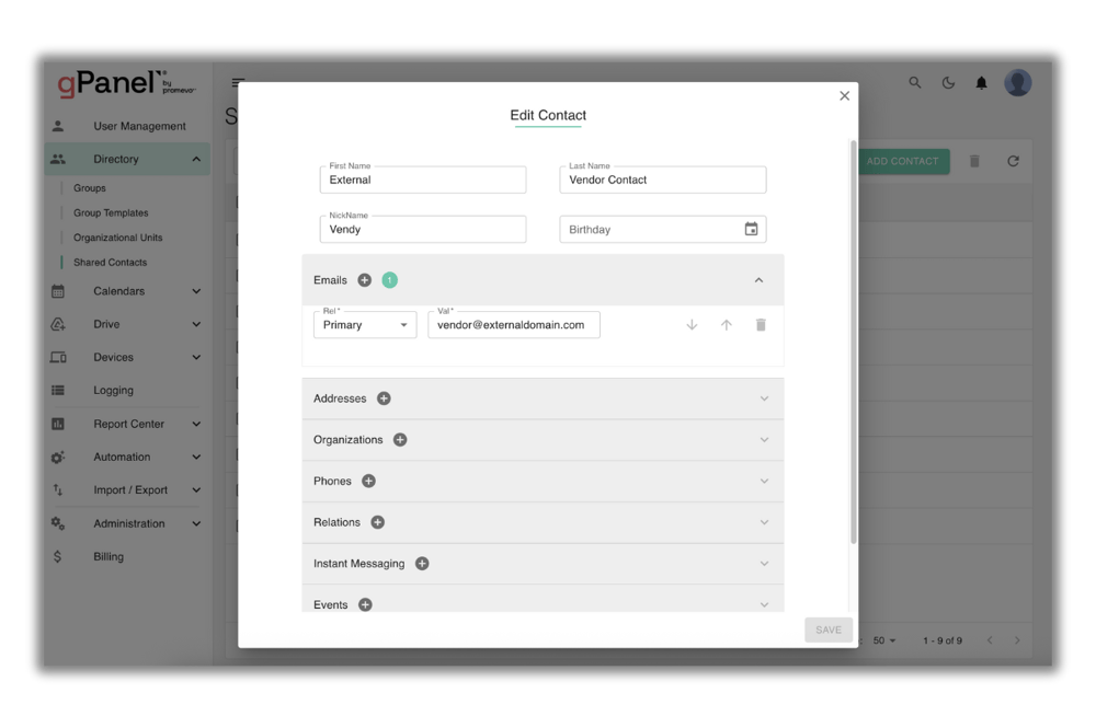 gPanel Group Management 3