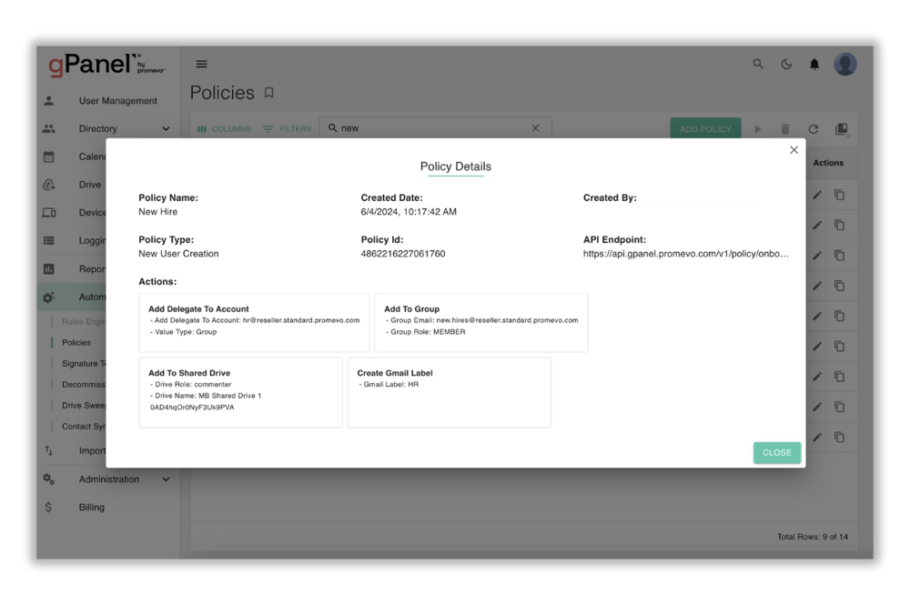 gPanel User Management 5
