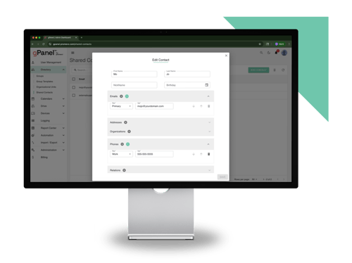 gPanel Standard Wed Page