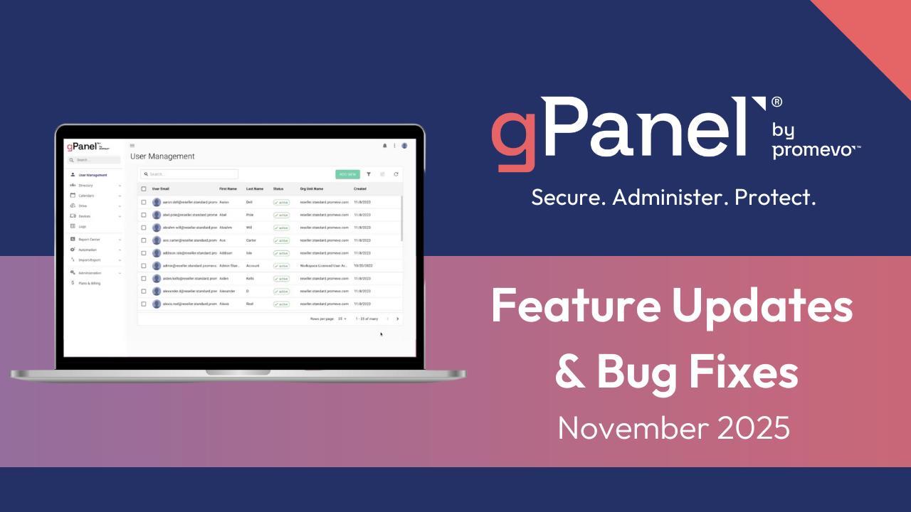 gPanel November 2025 Feature Updates & Bug Fixes