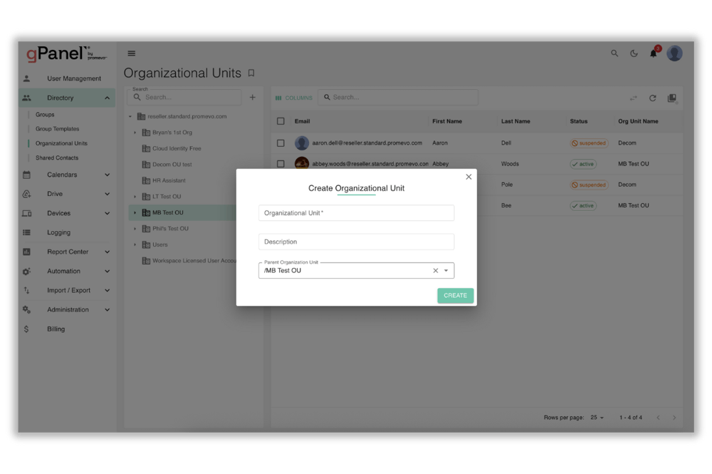 gPanel OU Management 2