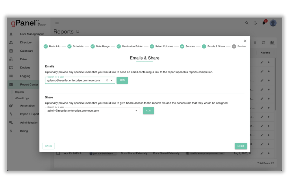 gPanel Reporting 3