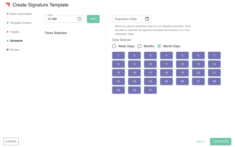 gPanel Signature Template Expiration