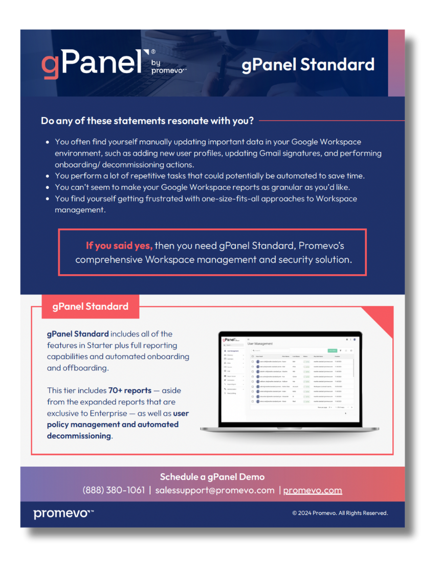 gPanel Standard Sell Sheet Thumbnail 2