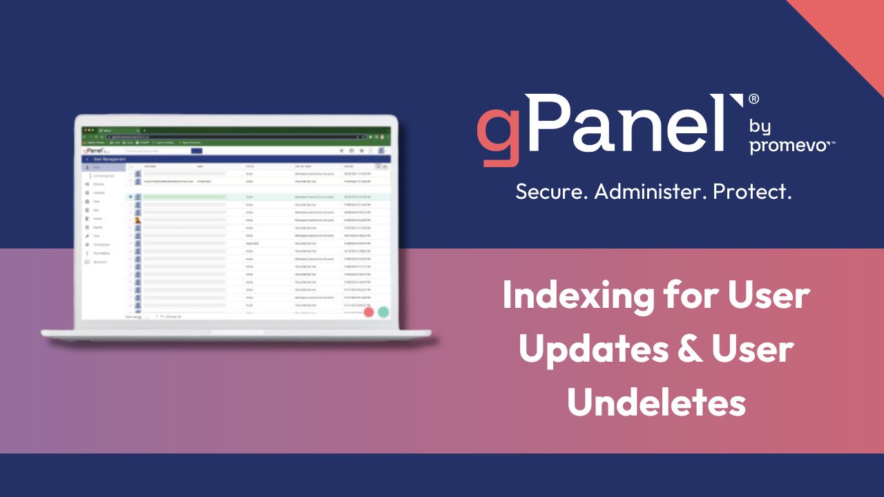 Indexing for User Updates & User Undeletes