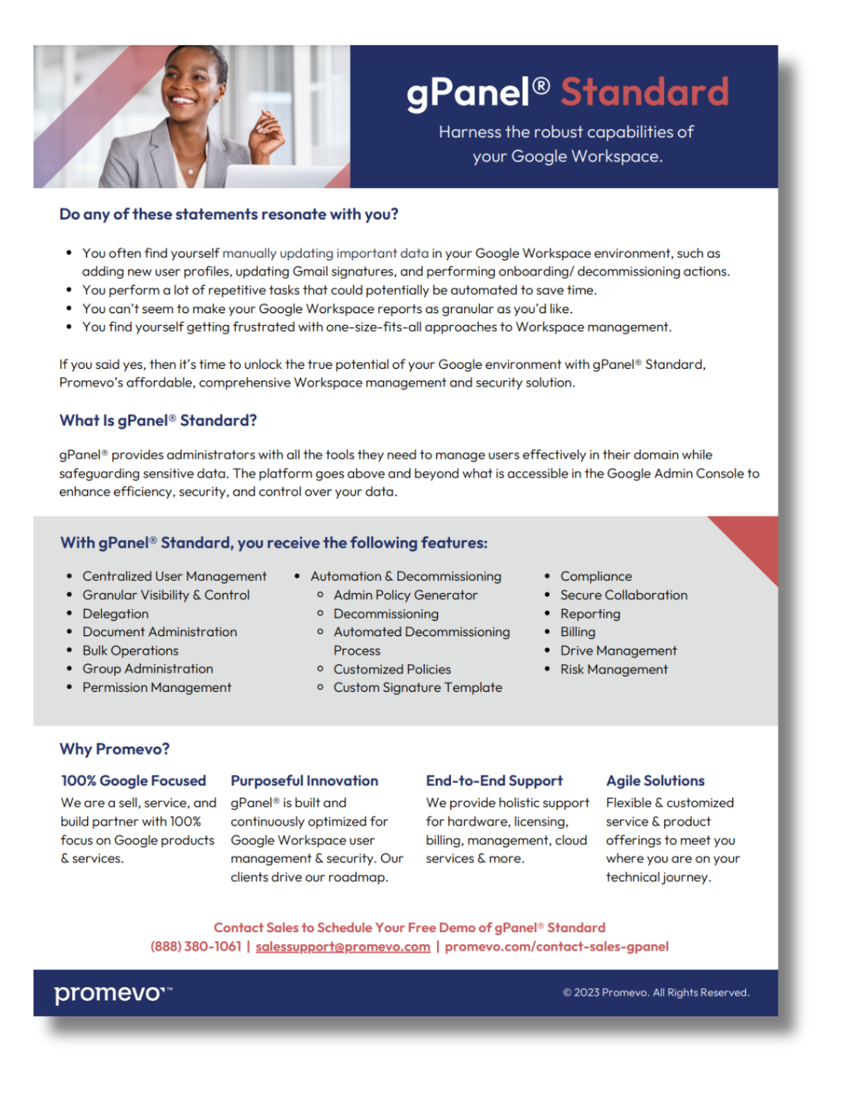 gPanel® Standard by Promevo One-Pager